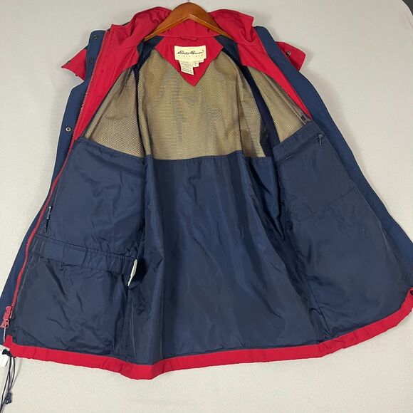 Eddie Bauer Anorak Jacket Women's Small Petite Dark Red Gore-Tex Hooded Full Zip - Picture 6 of 8